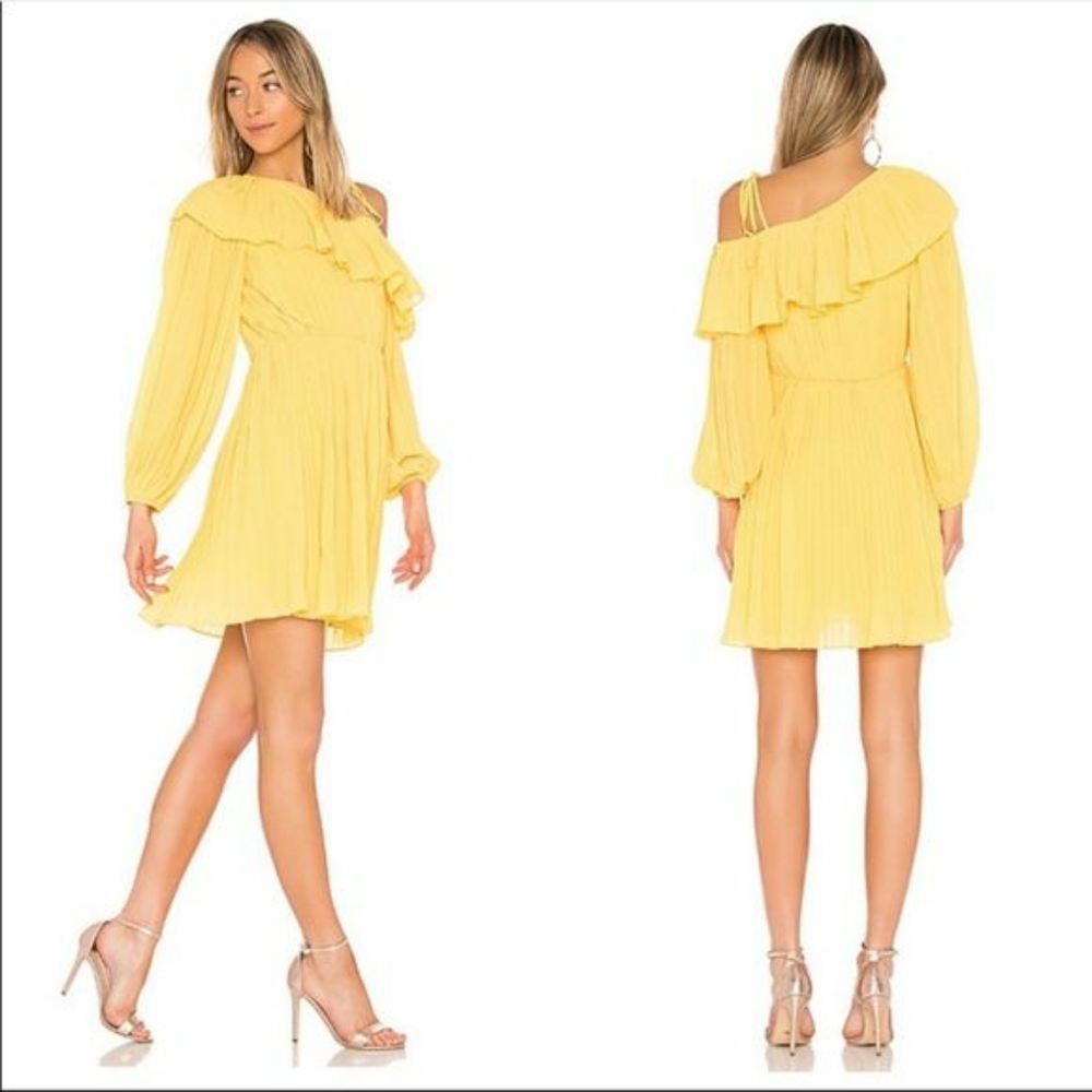 NWT, Revolve Endless Rose Bright Yellow One Shoulder Dress